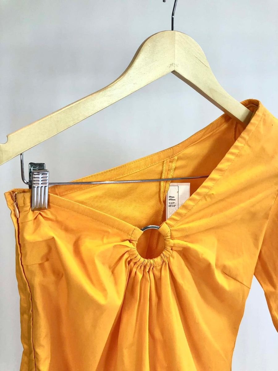 Vestido algodão um ombro laranja IURE COSTA, foto 2