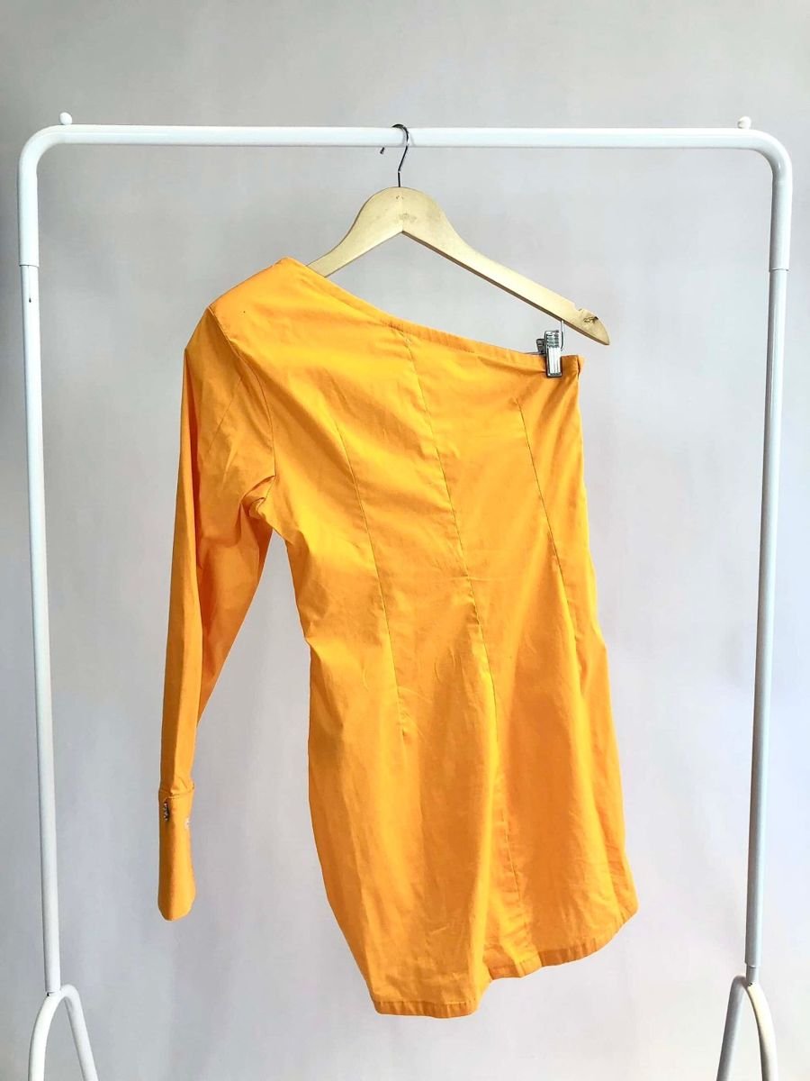 Vestido algodão um ombro laranja IURE COSTA, foto 4