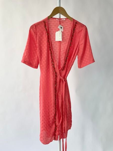 Vestido trasnpassado bordado CURADORIA