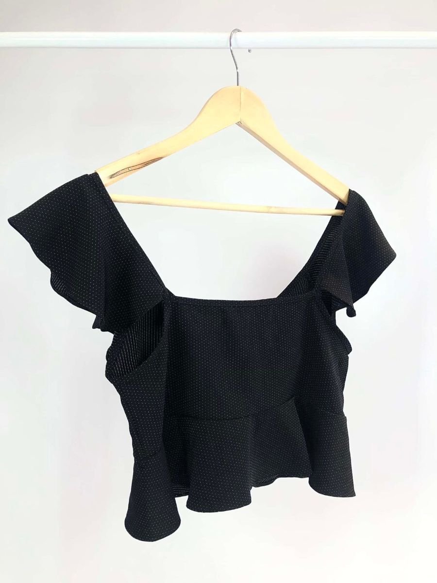 Cropped babados preto estampa poá LUIZA BOTTO, foto 4