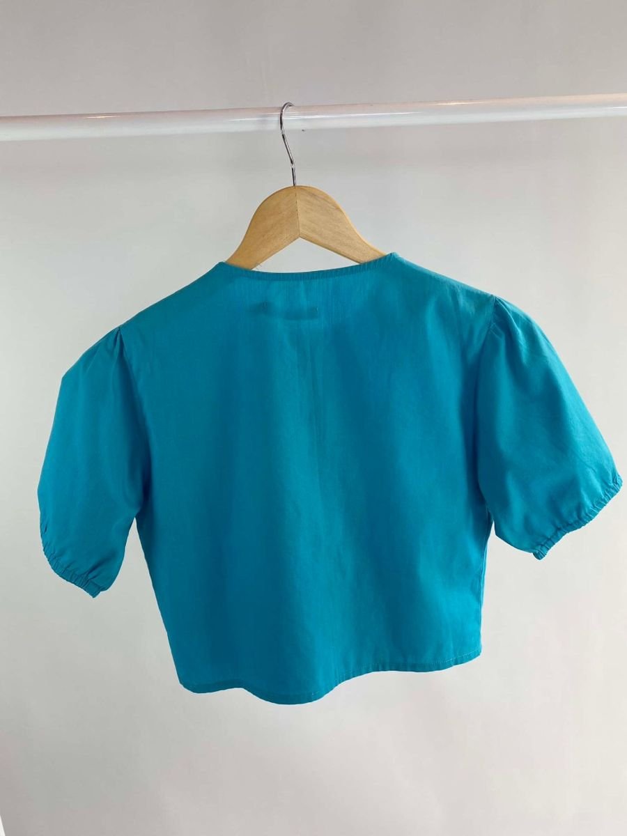 Blusa azul de botão WYMANN, foto 2