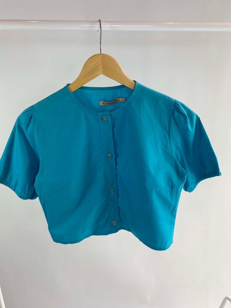 Blusa azul de botão WYMANN, foto 3