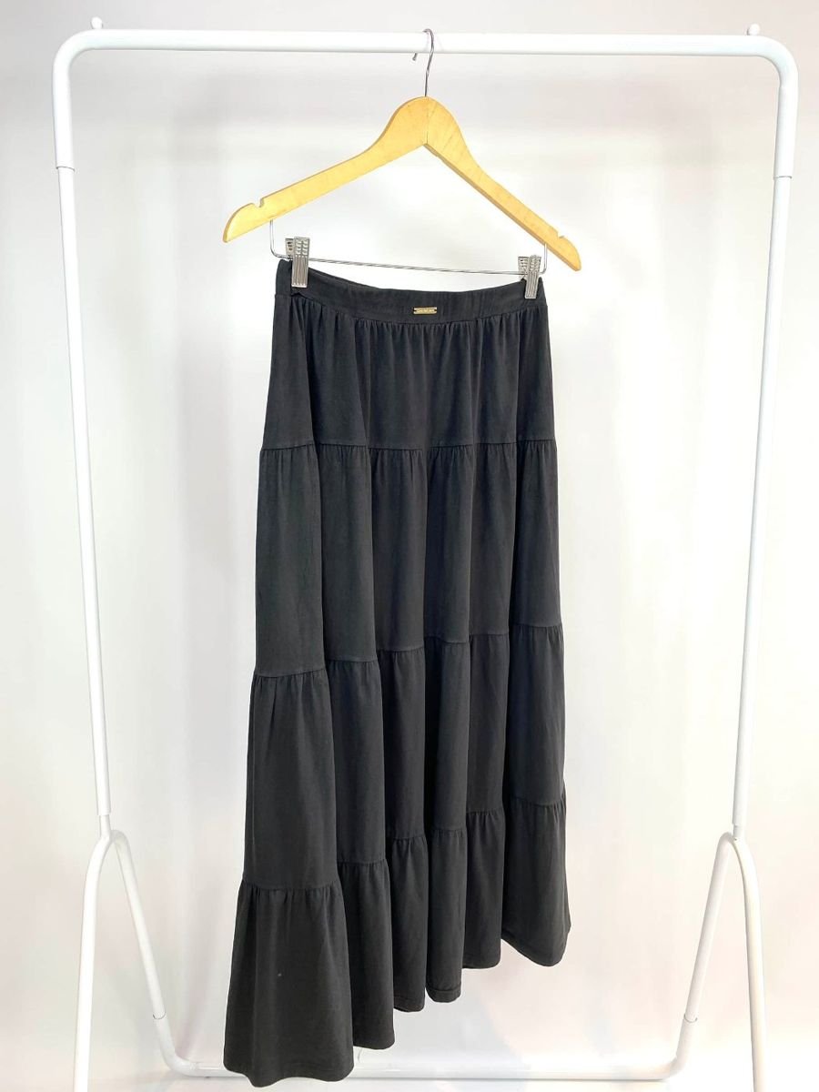 Saia suede midi preta CALVIN KLEIN, foto 3