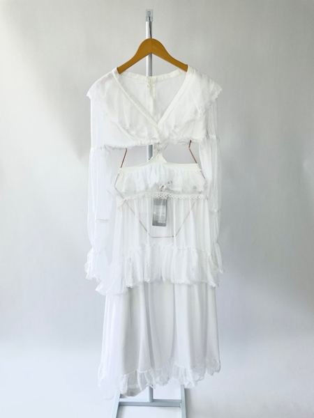 Vestido branco renda e recorte na cintura FABULOUS AGILITÁ