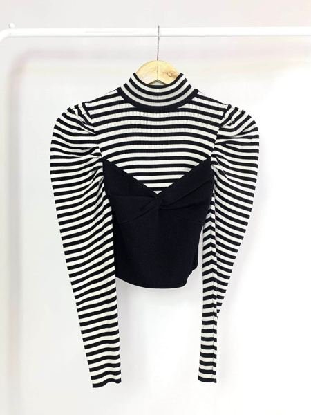 Blusa de manga com listra ZARA