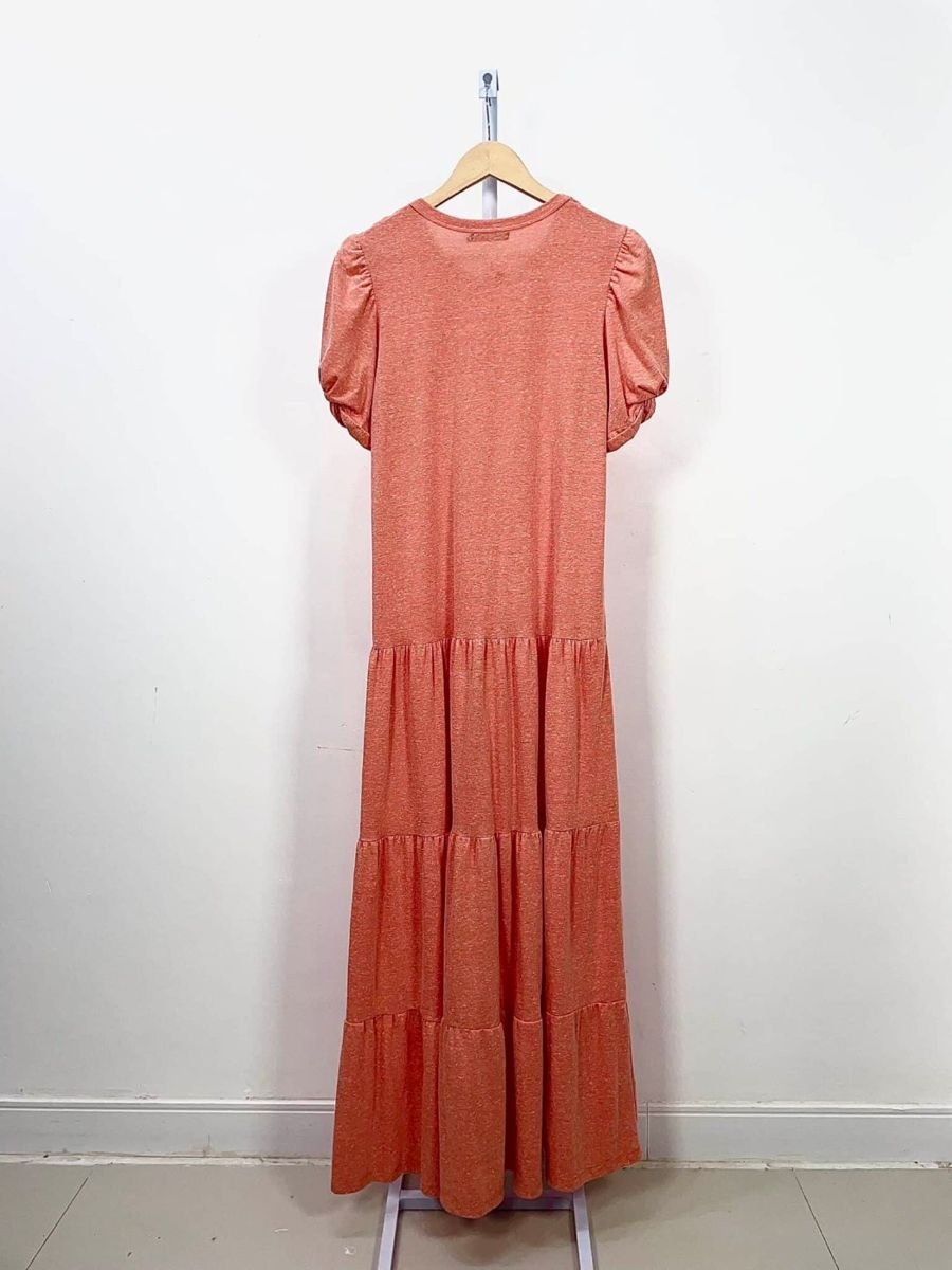 Vestido longo malha laranja MIXED, foto 3