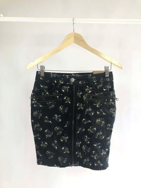 Saia jeans estampada ziper ANIMALE