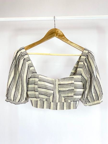 Cropped listrado bege e preto LUIZA BOTTO