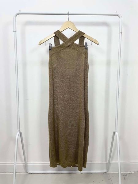 Vestido dourado com lurex ABRAND