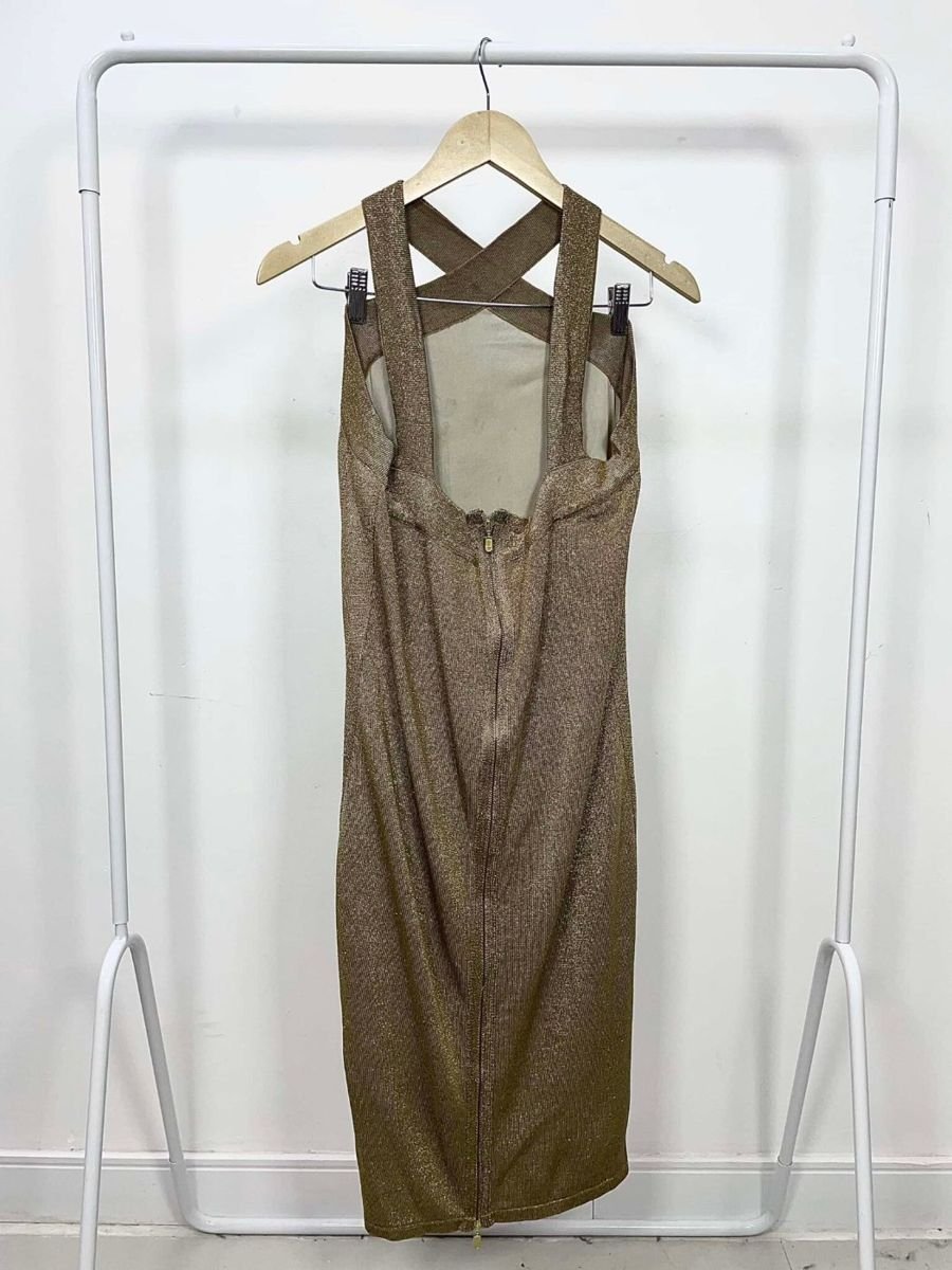 Vestido dourado com lurex ABRAND, foto 4