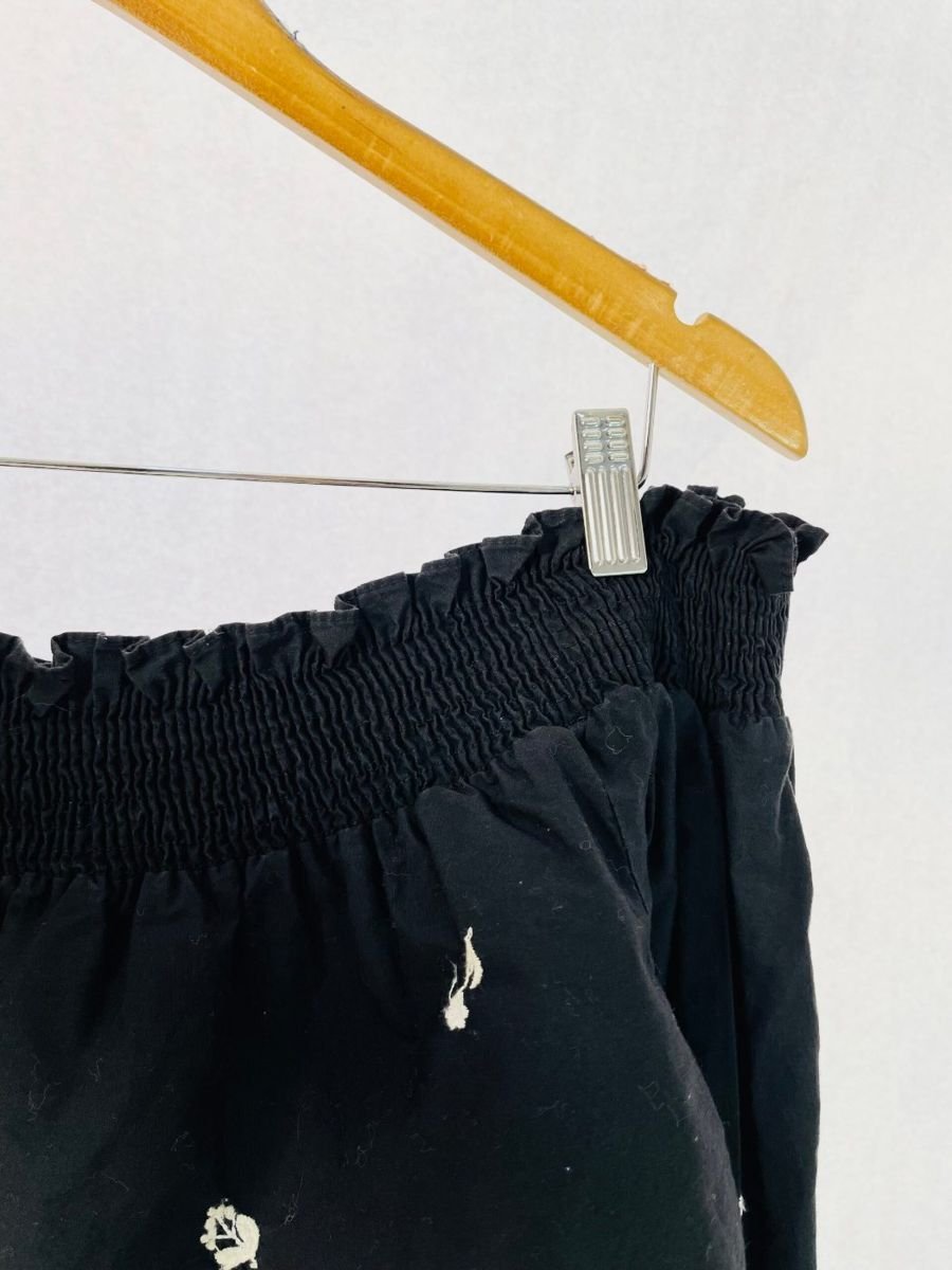 Bata algodao preta bordada ombro a ombro ZARA, foto 2