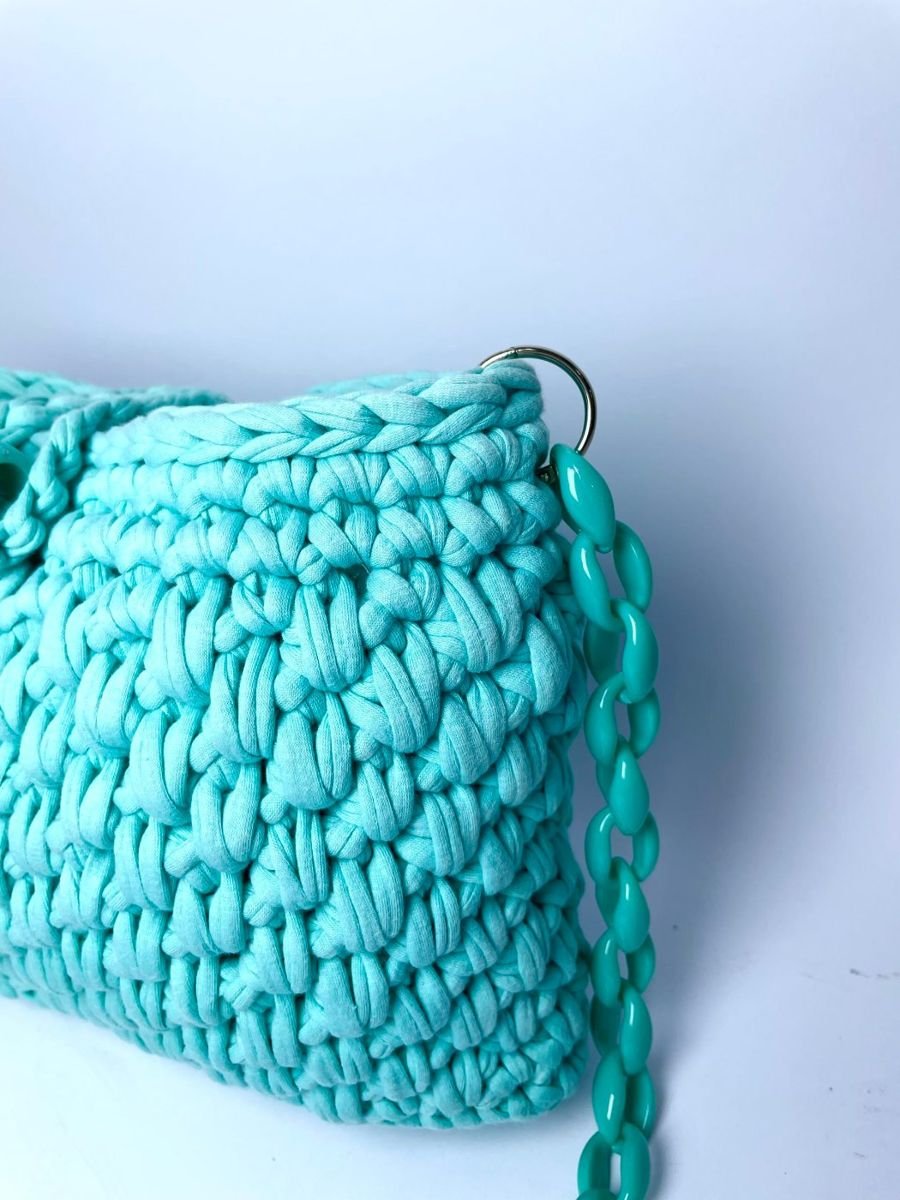 Bolsa azul claro crochet FG DESIGN CROCHET, foto 4