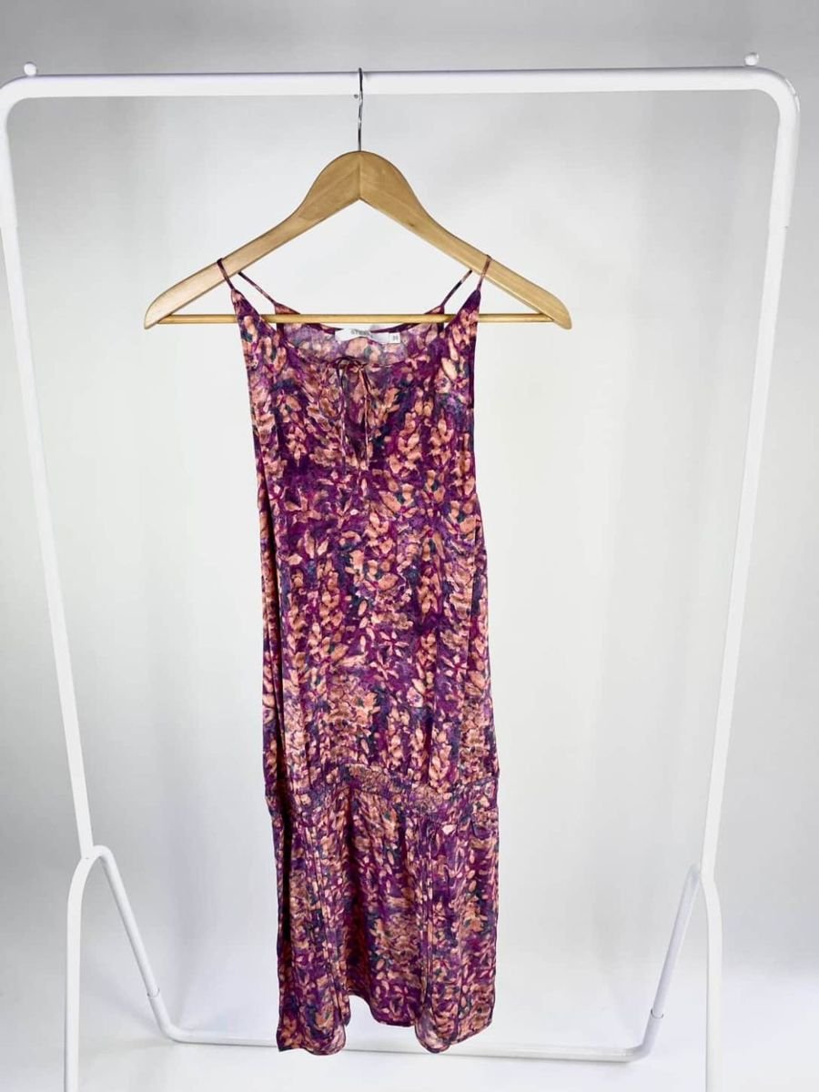 Vestido rosa de seda com fundo colorido ATEEN, foto 3