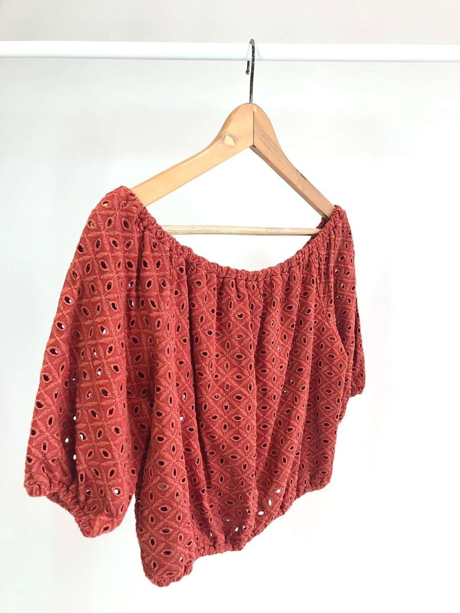 Blusa de laise terracota MARIA FILO, foto 3