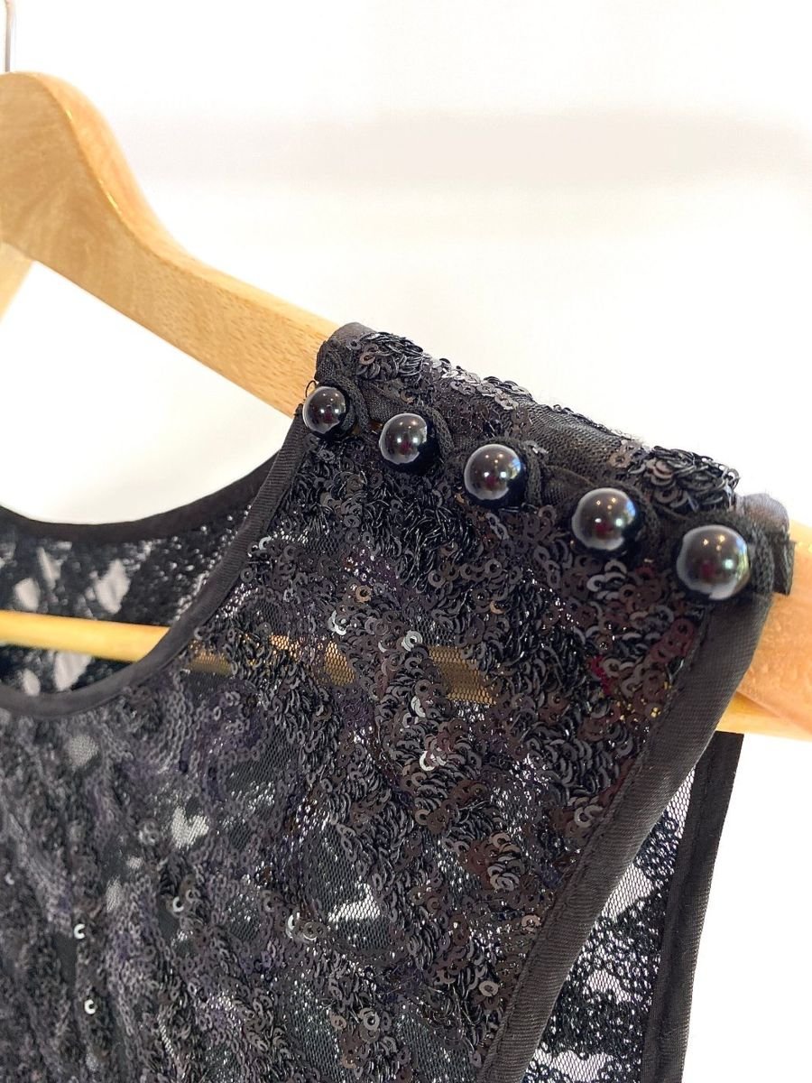 Vestido curto preto de paete VIVAZ, foto 2