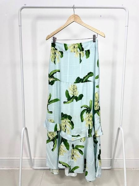 Saia azul com estamp bananas MARIA FILO