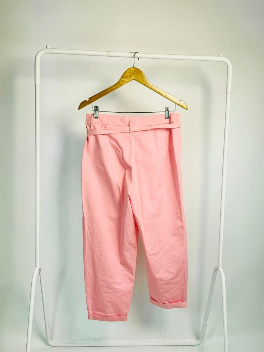 Calça rosa claro coom faixa amarração ZARA, foto 3