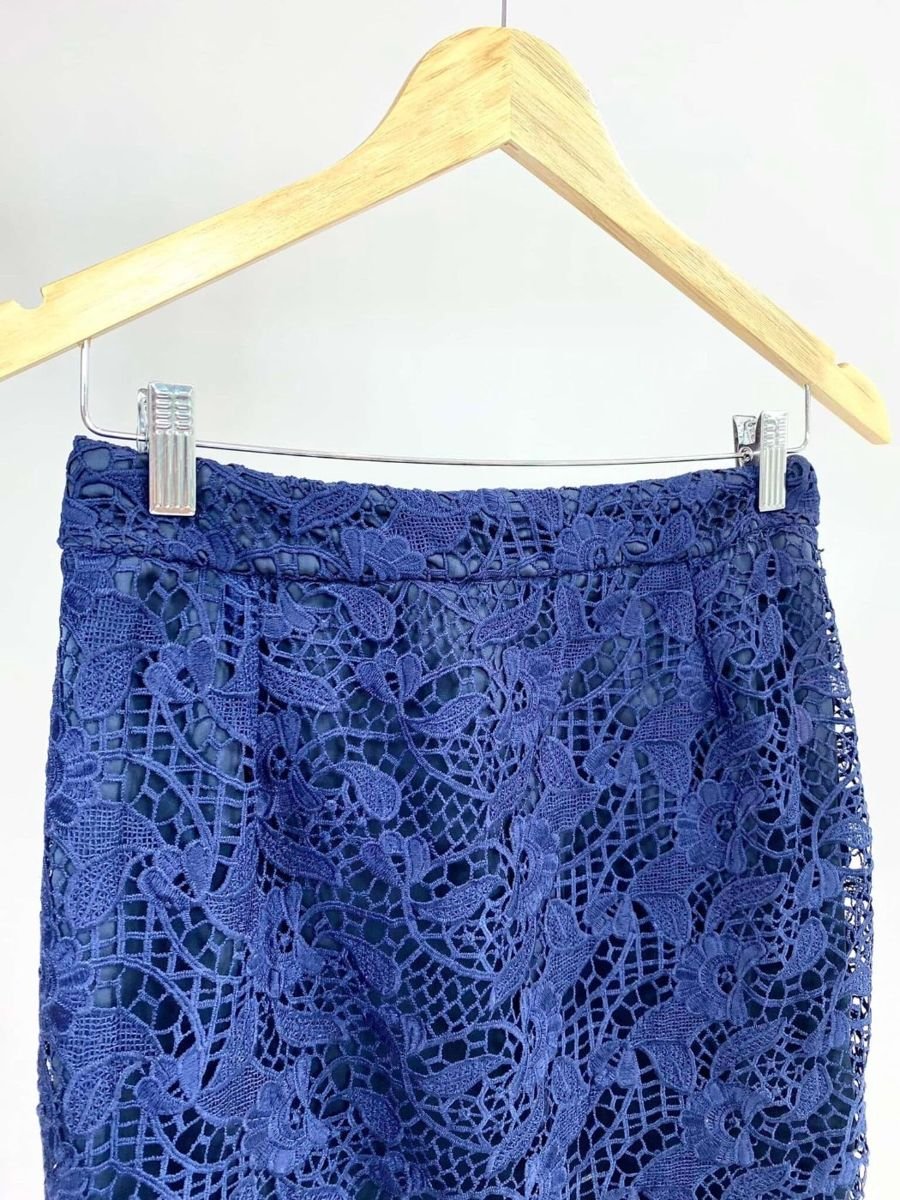 Saia midi de renda azul marinho ABRAND, foto 3