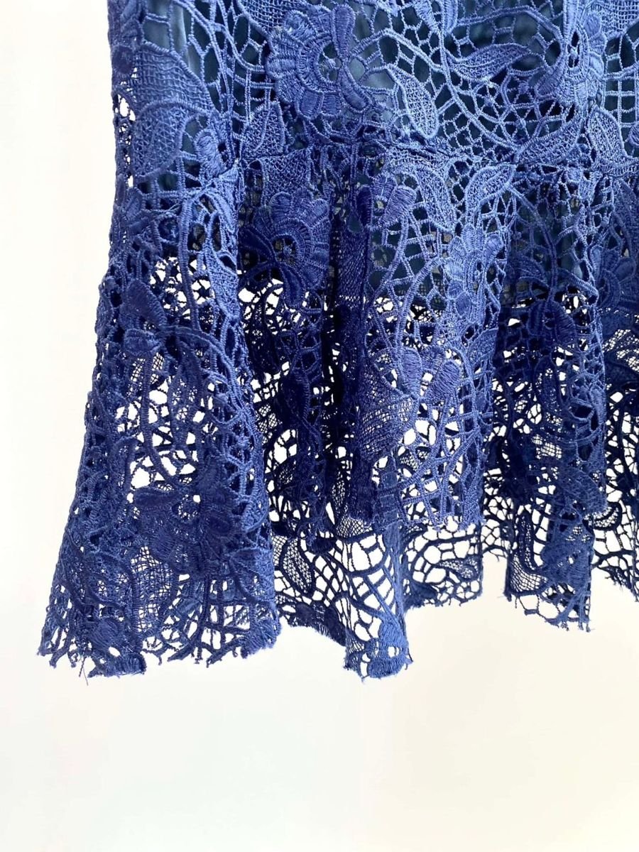 Saia midi de renda azul marinho ABRAND, foto 4