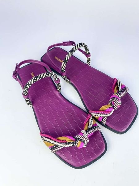 Rasteira lilás com cordas coloridas VIA MIA