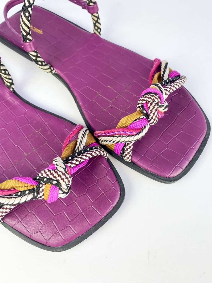 Rasteira lilás com cordas coloridas VIA MIA, foto 4