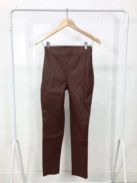 Calça couro marrom NK
