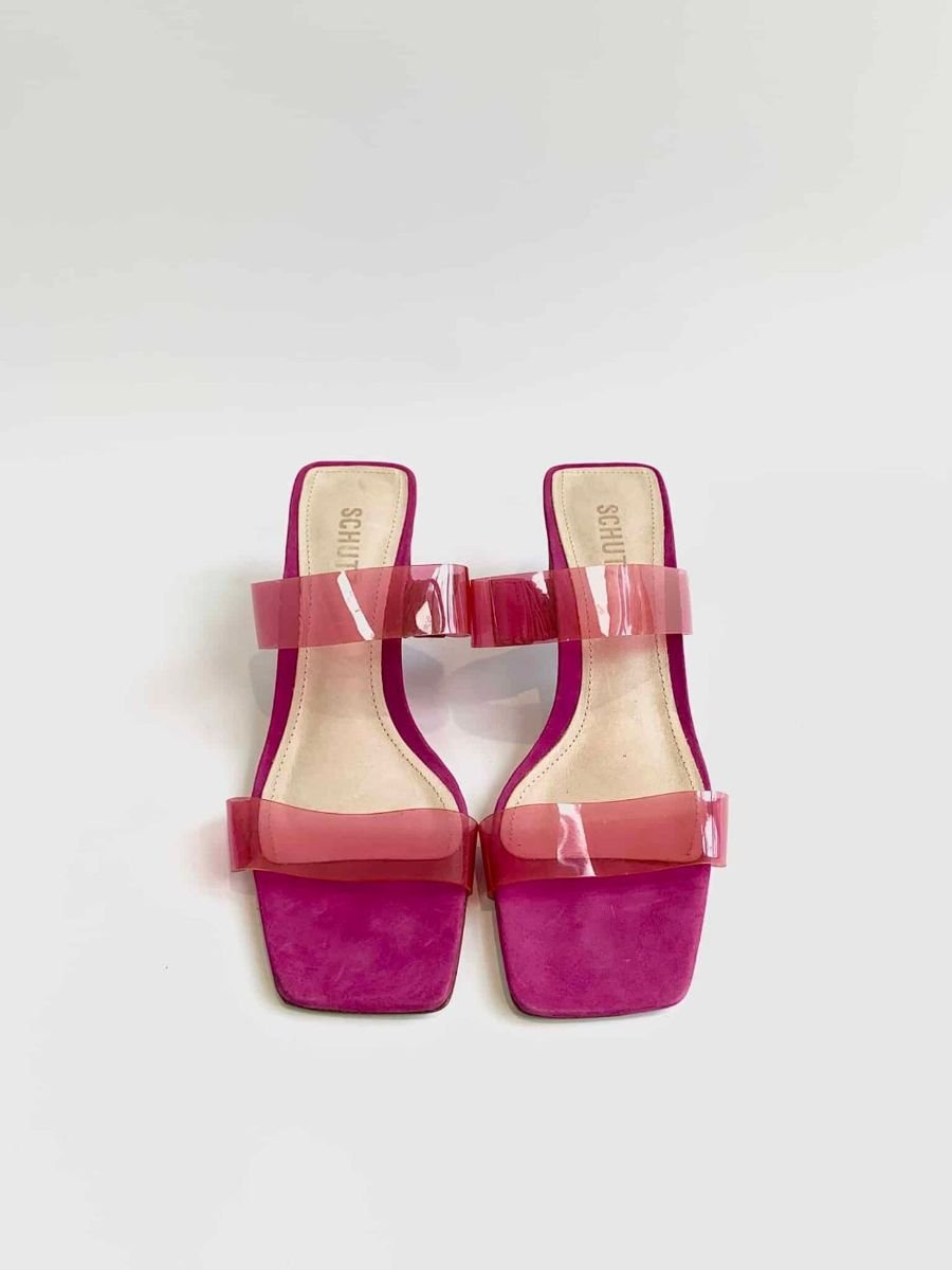 Sandália fúcsia tiras transparentes SCHUTZ, foto 3