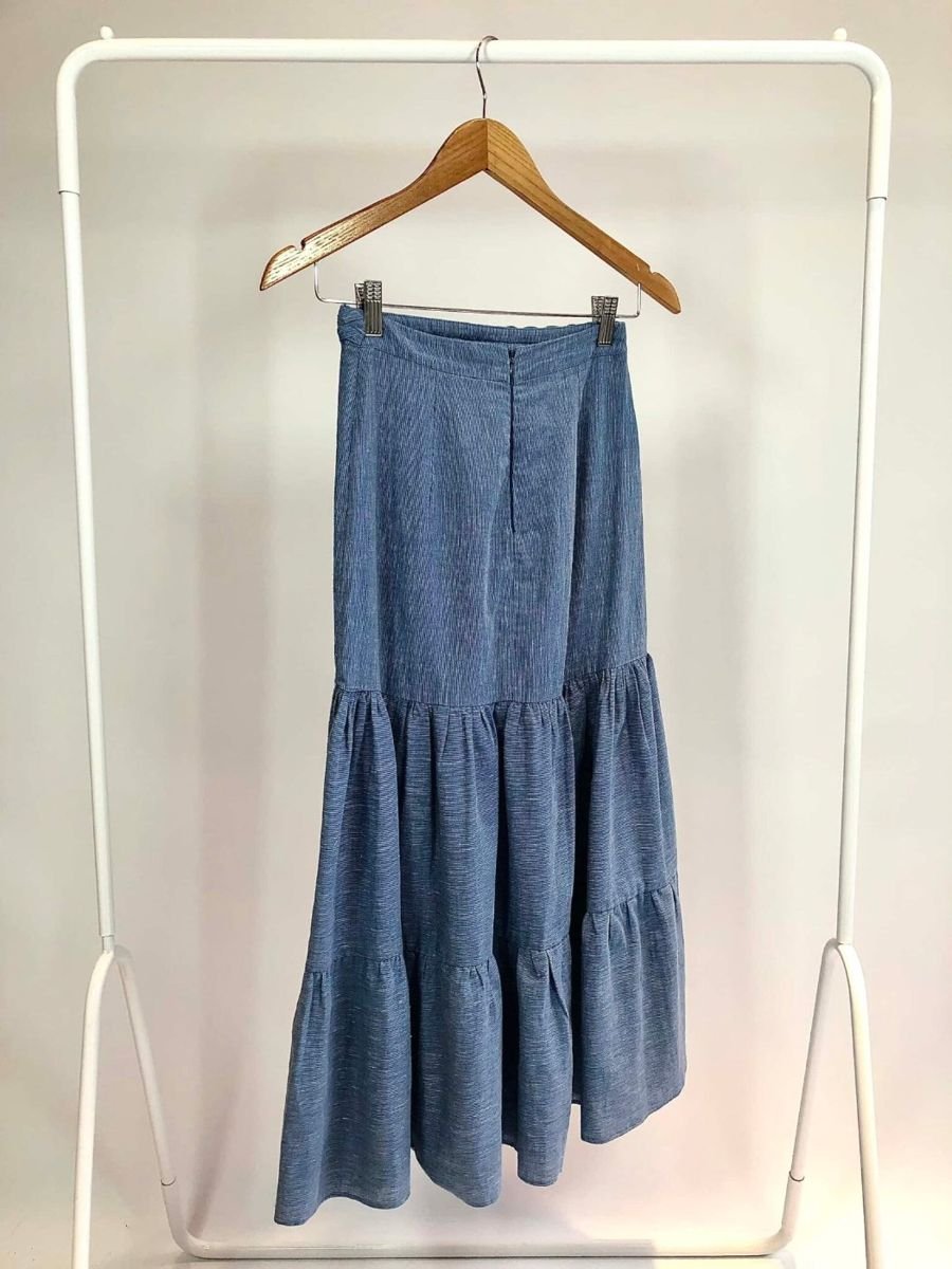 Saia midi azul LUIZA BOTTO, foto 2