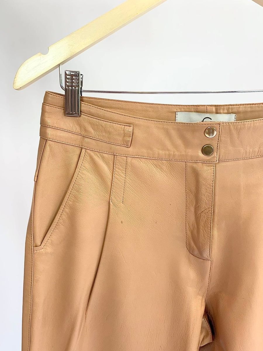 Calça marrom de couro LICA MELZER + GUGA GONÇALVES, foto 2