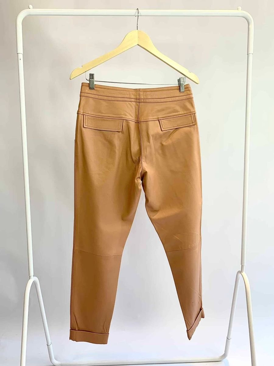 Calça marrom de couro LICA MELZER + GUGA GONÇALVES, foto 3