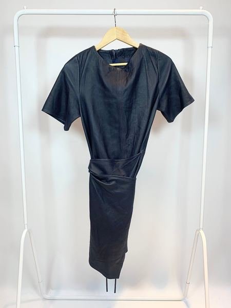 Vestido couro azul marinho ANIMALE