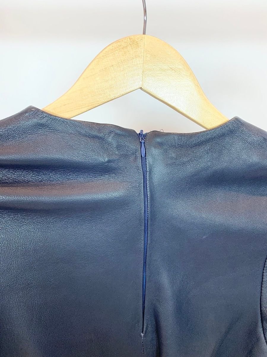 Vestido couro azul marinho ANIMALE, foto 4