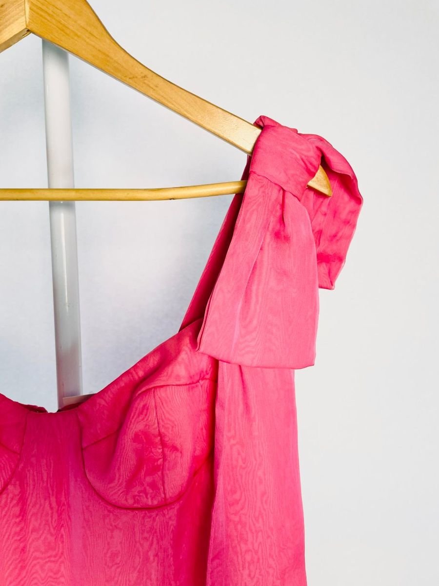 Vestido longo rosa com laços nas alças STELA FISCHER, foto 2