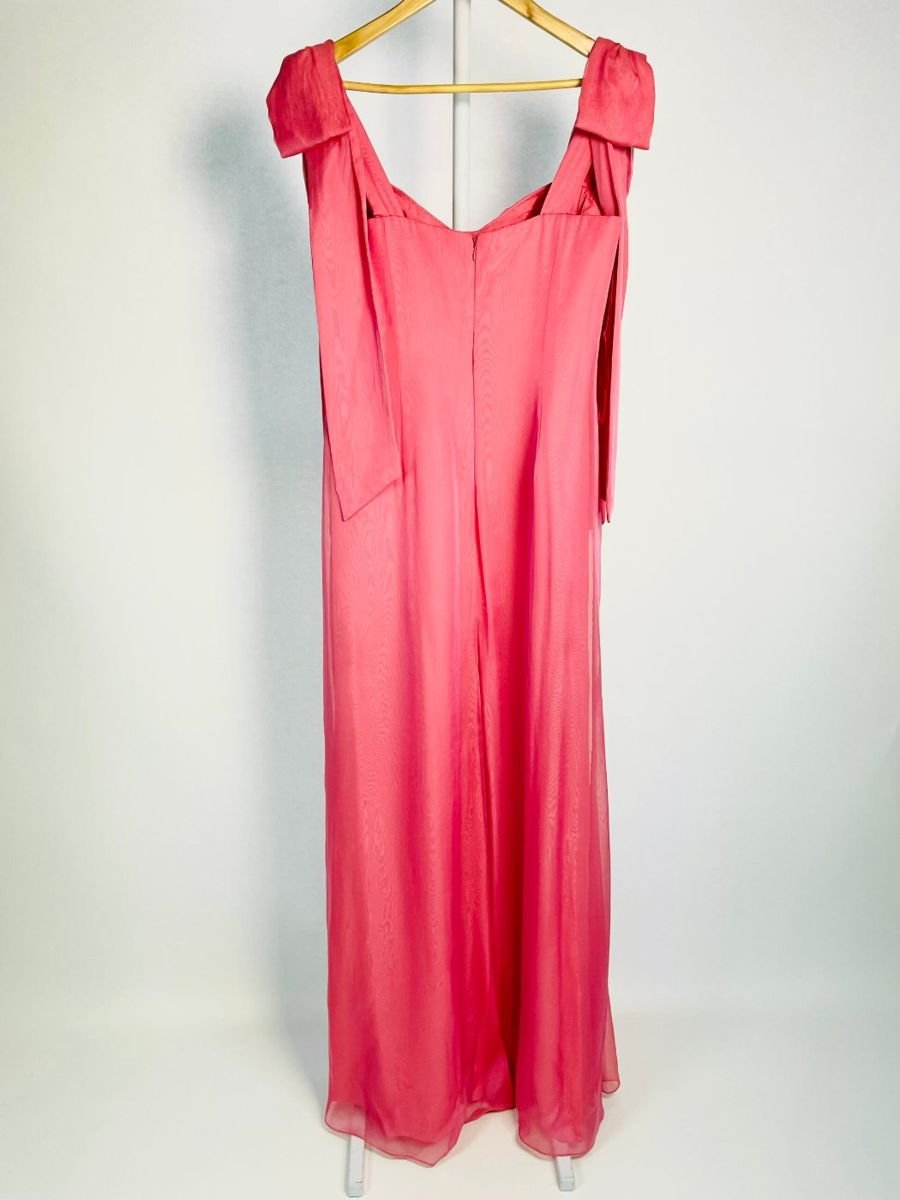 Vestido longo rosa com laços nas alças STELA FISCHER, foto 3