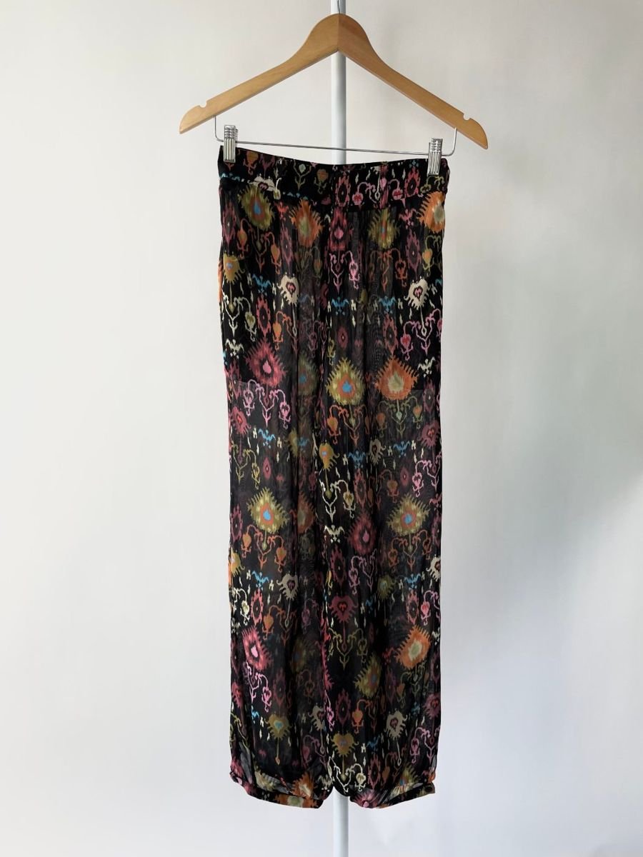 Calça transparencia preta estampada NV, foto 3