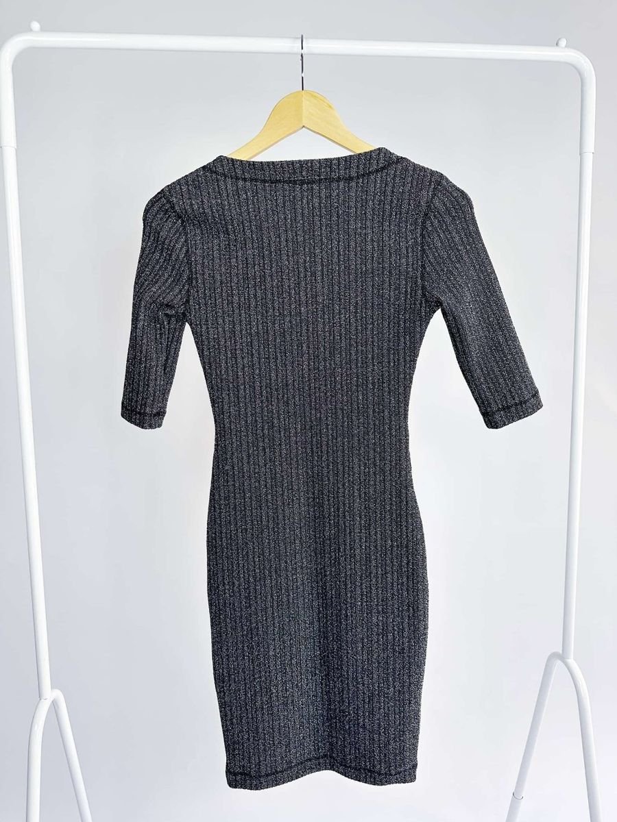 Vestido curto preto com fios de lurex JOHN JOHN, foto 2