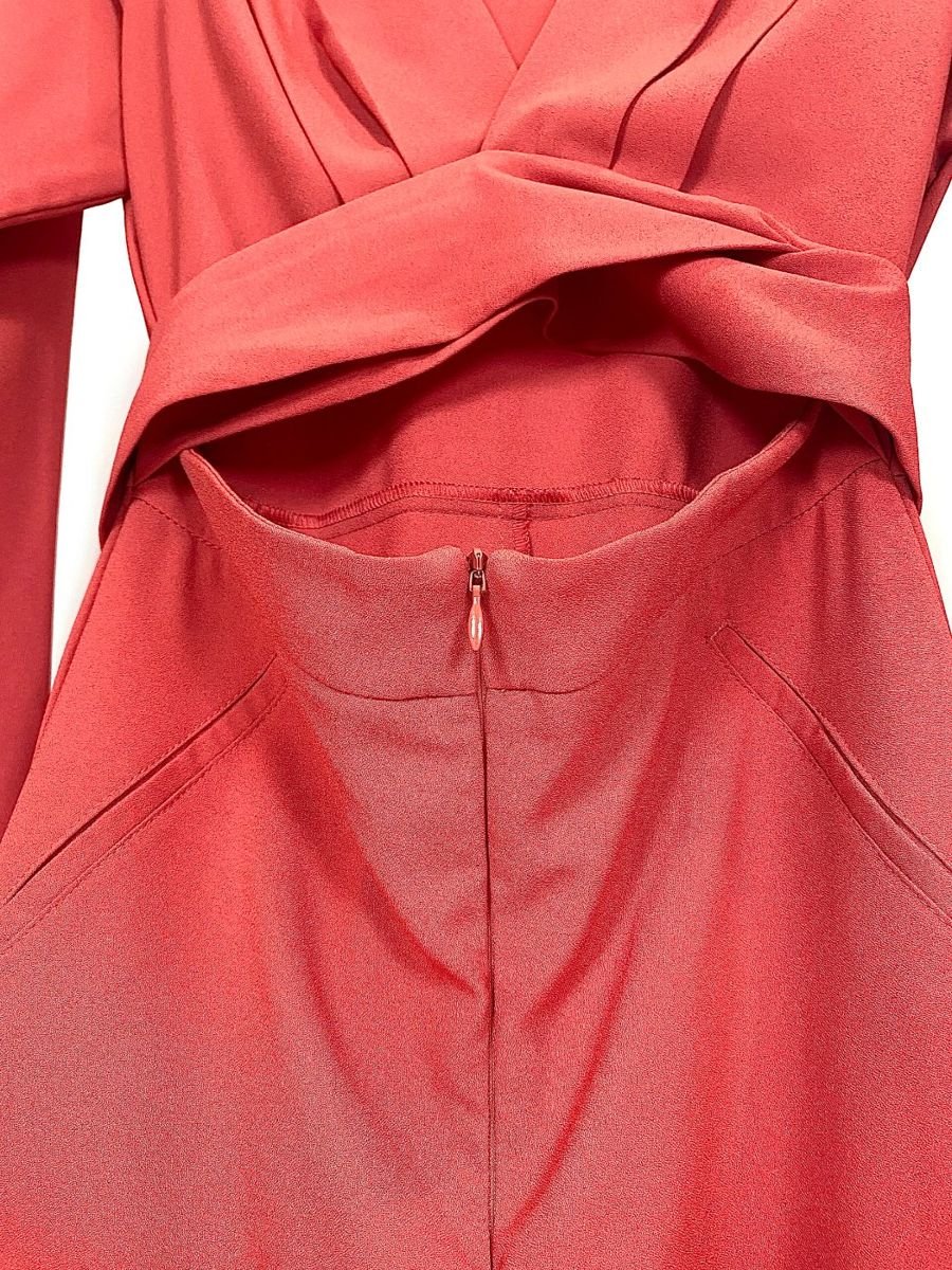 Macacão vermelho decote transpassado, foto 2