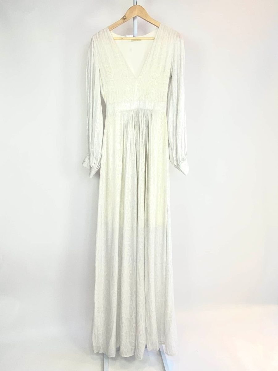 Vestido longo branco com estamp cinza M OFFICER, foto 2