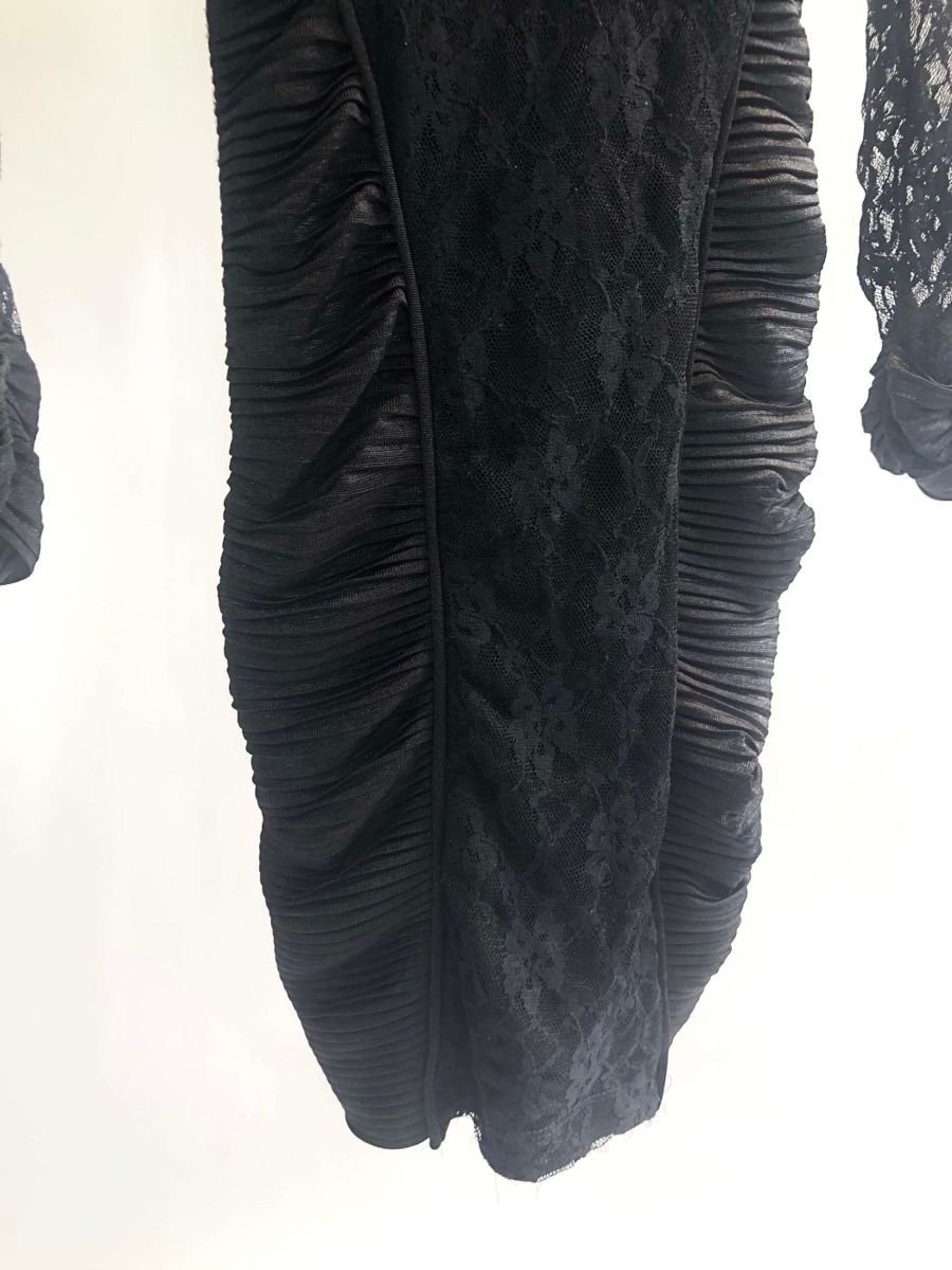 Vestido rendado preto curto ÁGATA, foto 4