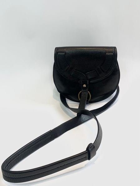 Bolsa couro preta pequena FRATELLI ROSSETTI