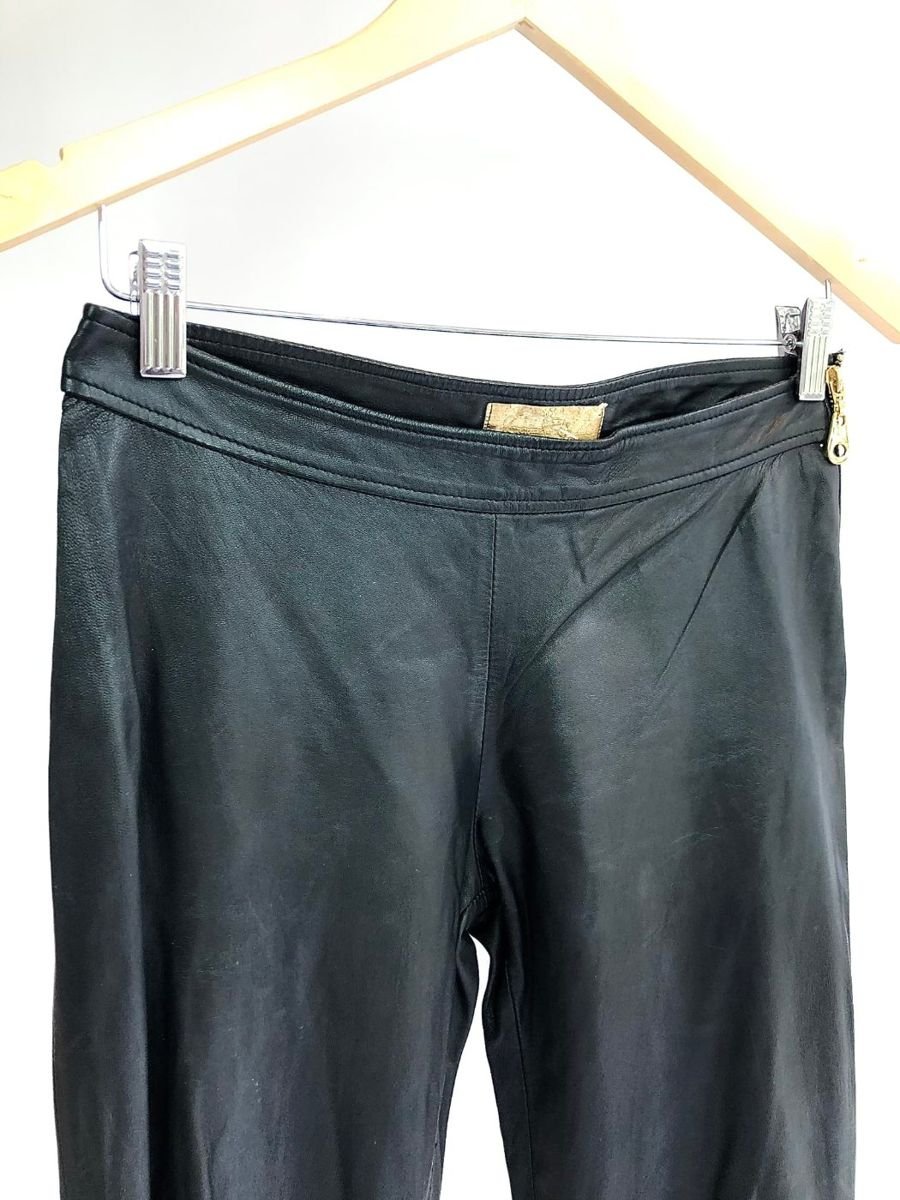 Calça preta de couro JULIANA SANMARTIN, foto 2