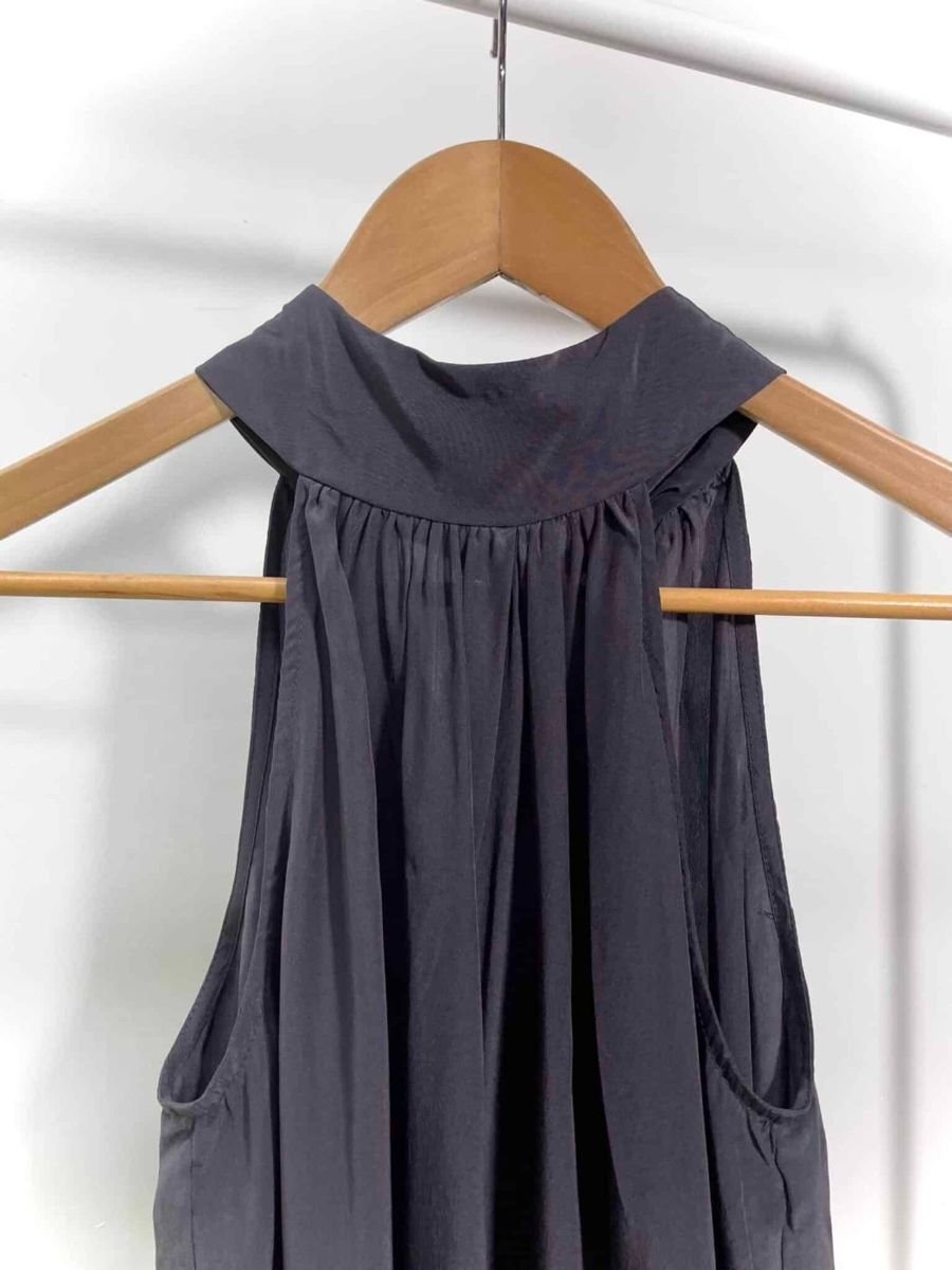 Vestido seda cinza com amarração ATEEN, foto 2