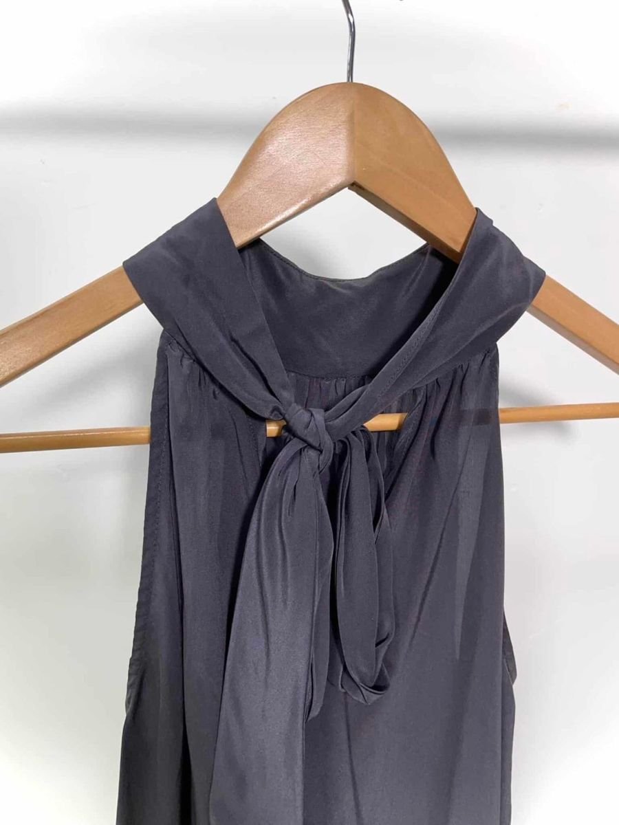 Vestido seda cinza com amarração ATEEN, foto 4