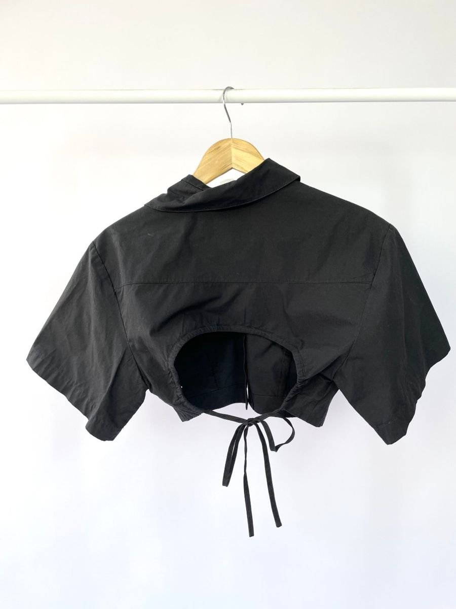 Camisa curta preta OMMA STUDIO, foto 3