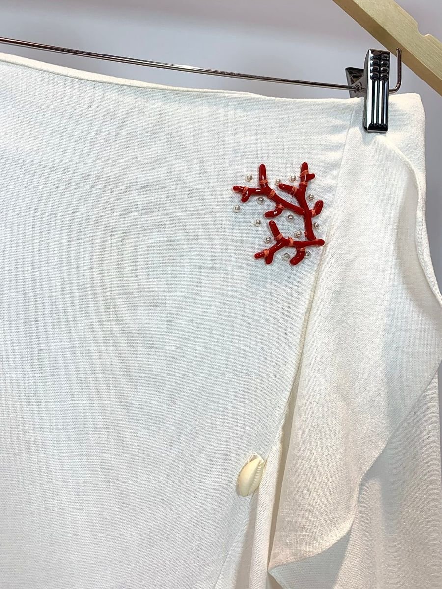 Saia branca midi com adereços, foto 2