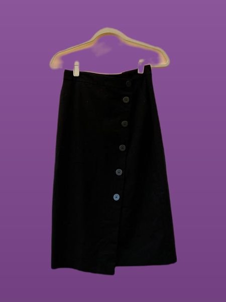 Saia midi preto DKNY