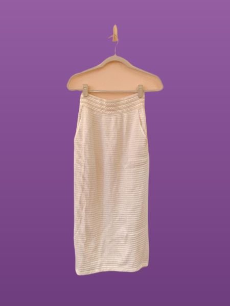 Saia midi off white textura Onni