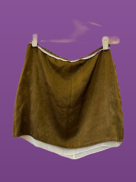 Saia curta marrom acetinada Zara