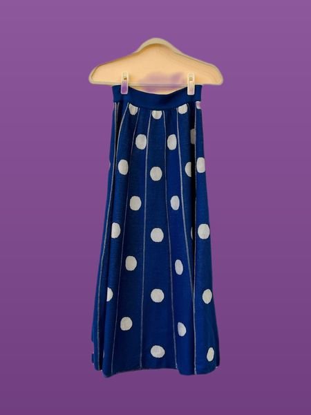 Saia tricot azul poás Maria Filó