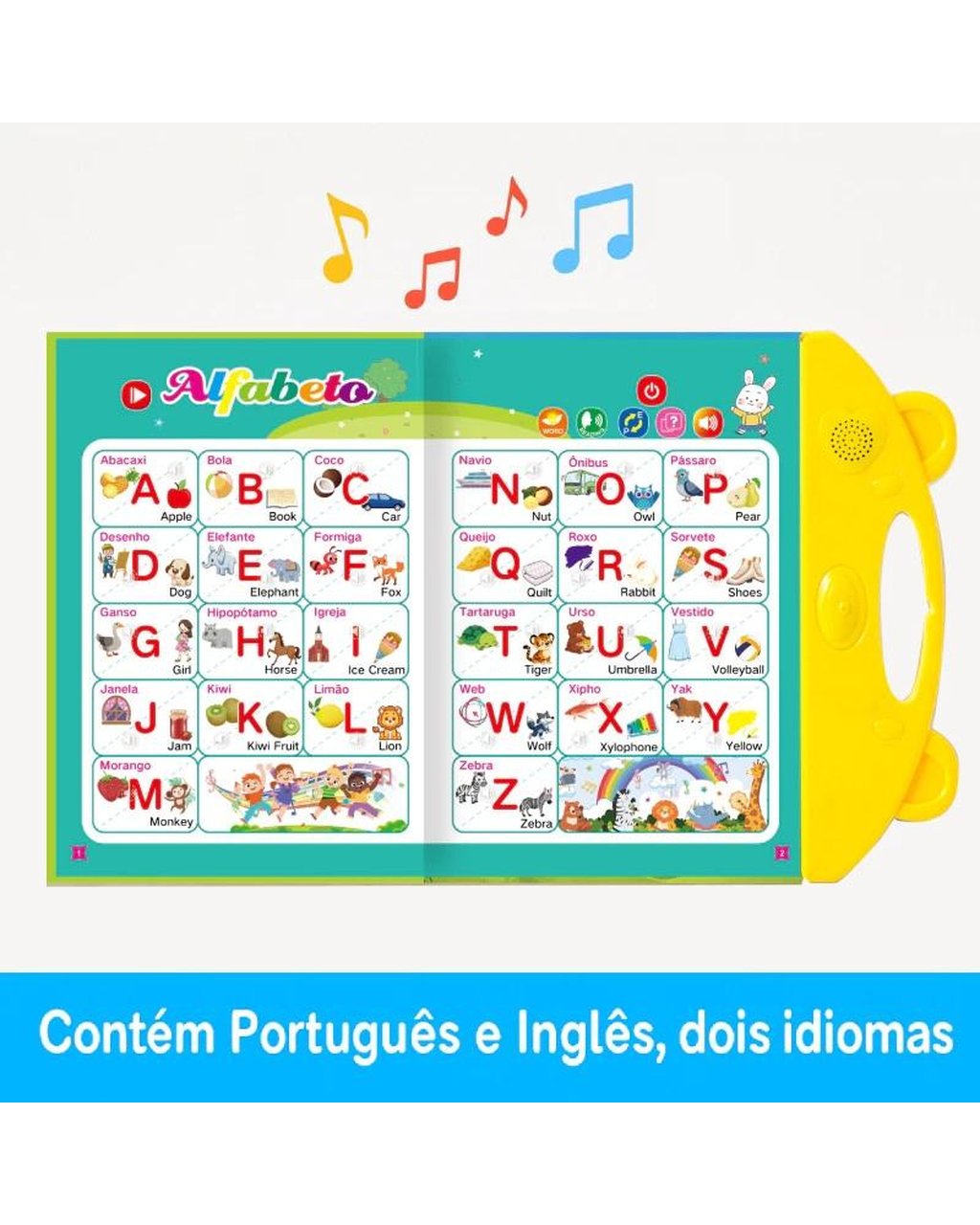 Livro Interativo Bilíngue com Som Português e Inglês - Azul, foto 2